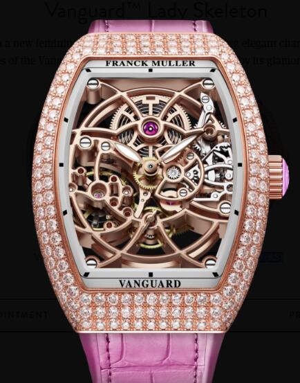 Review Buy Franck Muller Vanguard Lady Skeleton Replica Watch for sale Cheap Price V 32 S6 SQT D (RS)